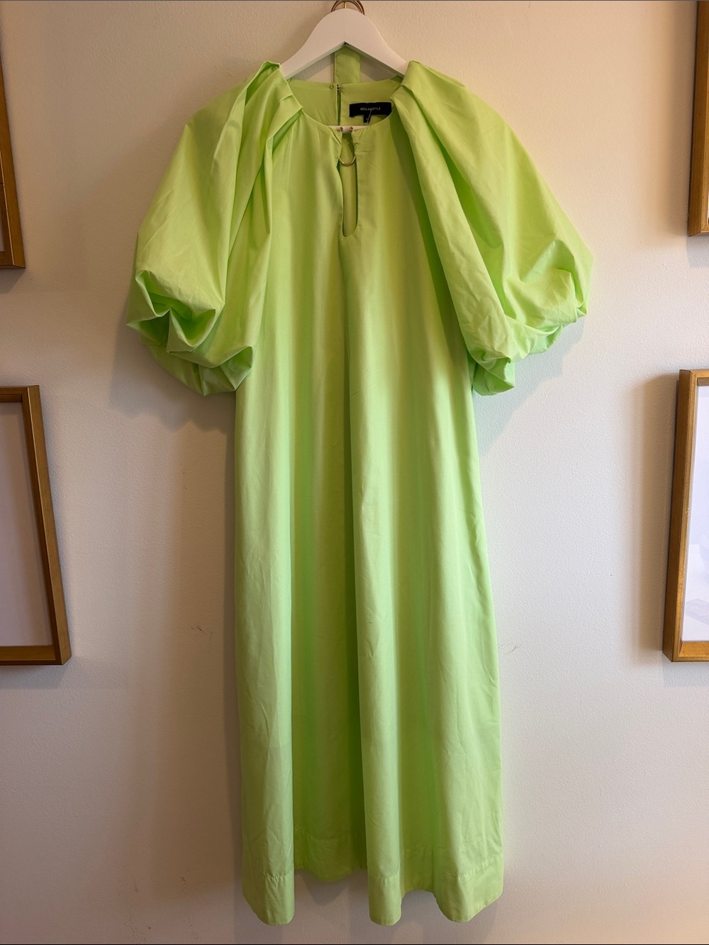 Beulah Lime Green Puff-Sleeve Maxi Dress